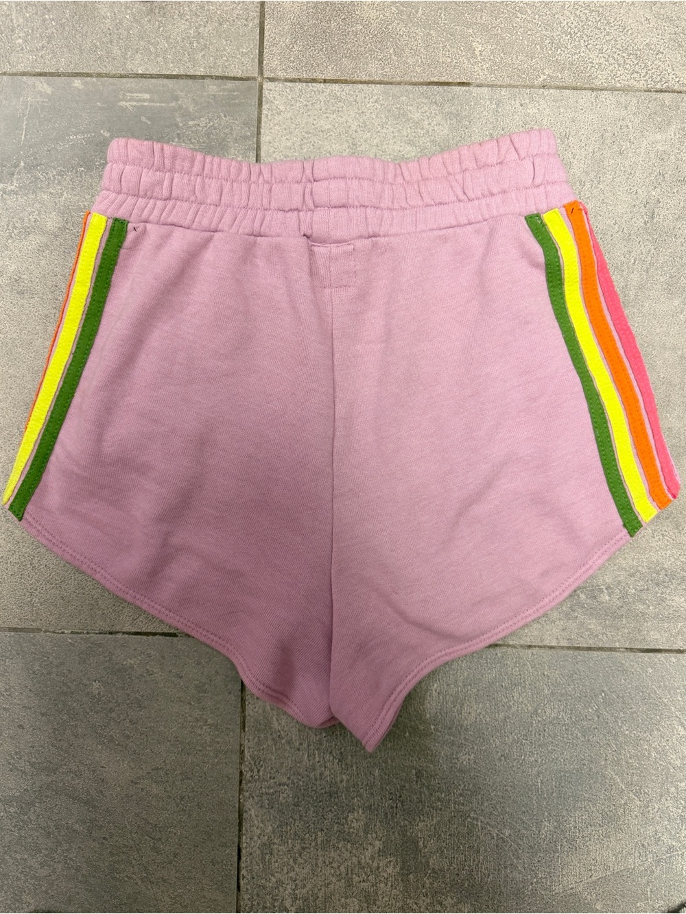 Aviator Nation Mauve Pink Green 5 Stripe Set Zip Up Hoodie Sweatpants Shorts XS - Picture 4 of 15